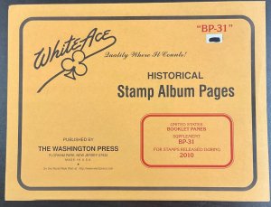 White Ace Historical Stamp Album Pages Booklet Panes Supplement BP-31 2010 NEW