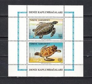 Turkey, Scott cat. 2457a. Sea Turtles sheet of 2.