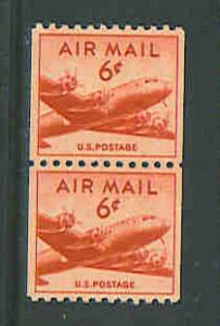 U.S. Sc.# C41 f-vf mnh airmail coil pair