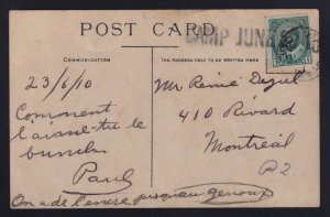 Canada 1910 Camp Savard Quebec Straight-Line Military Cancel Real Photo Postcard