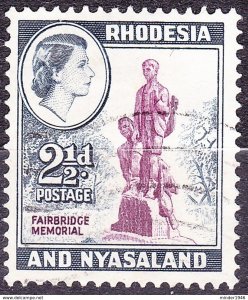 RHODESIA & NYASALAND 1959 2.5d Purple & Grey-Blue SG21 Used