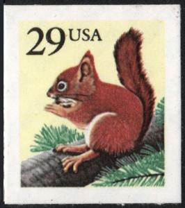 SC#2489 29¢ Red Squirrel Booklet Single (1993) SA