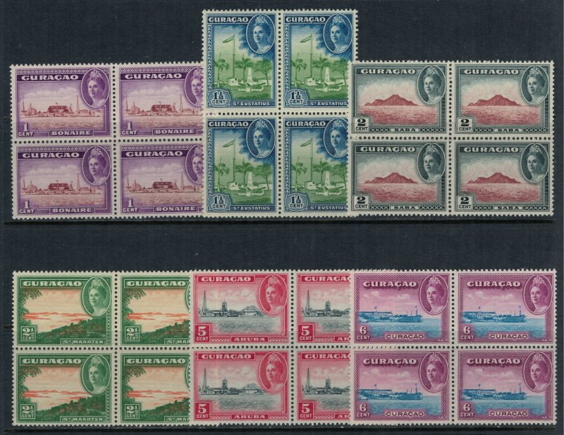 Netherlands Antilles #164-9* NH Blocks of 4  CV $13.60