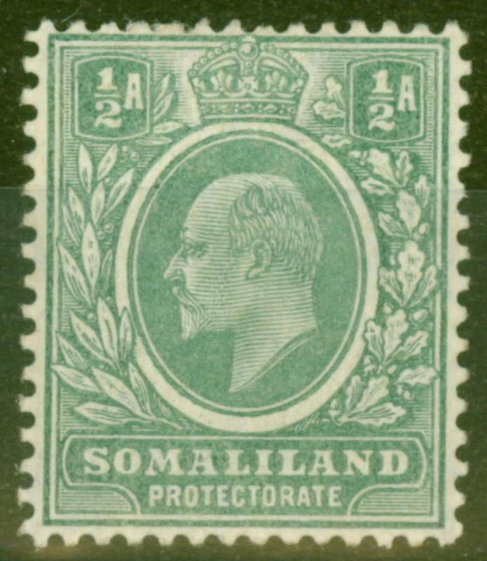 Somaliland 1909 1/2 A bleuté vert sg58 fin & Frais MTD excellent état