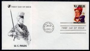 US 1803 W C Fields Readers Digest U/A FDC