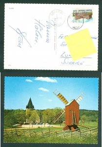 Finland. Aland 1973 Postcard. Windmill. Odkarby. Fin. Sc# 463.. Adr: Sweden