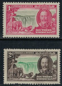 Southern Rhodesia #33-4*  CV $12.50  (34 short perf)