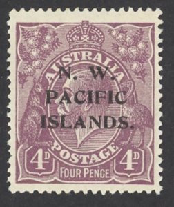 North West Pacific Islands Sc# 47 MH 1922 4p violet Definitives