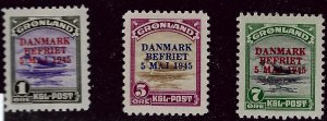 Greenland #19-21 Mint VF. SCV$225.00.. High Value!