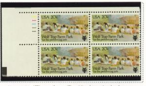 US Stamp #2018 MNH - Wolf Trap Farm - Plate Block of 4