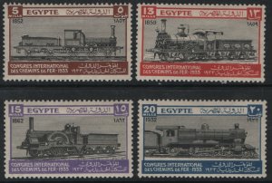 AGYPT, 168-171, (4) SET, HINGE REMNANT, 1933, LOCOMOTIVE OF 1852