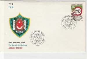 Turkey 1989 The Day of Civil Defence First Day Cover Stamps Cover ref R 17299