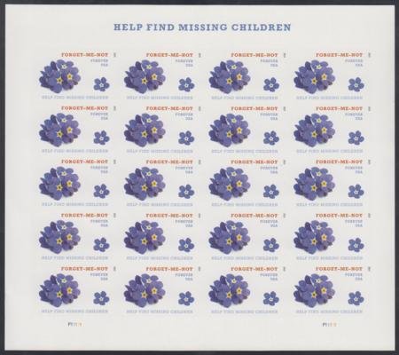 US 4987a Modern Imperf Missing Children Sheet