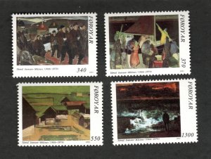 1991 Denmark Faroe Islands Sc# 228-231 Joensen-Mikines Paintings set MNH Cv $9+
