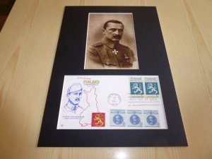 Mannerheim Finland indepence USA FDC Cover and mounted photograph mount size A4