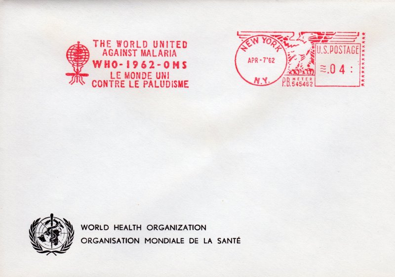 USA (New York)  1962 MOSQUITO-MALARIA-WHO Special Cover Postal History !!