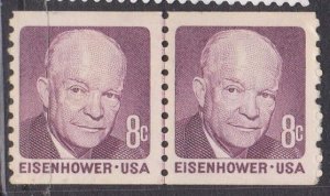 USA -1971 - Prominent Americans - Dwight D. Eisenhower joined pair @ 8c