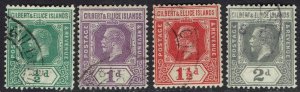 GILBERT AND ELLICE ISLANDS 1922 KGV ½D - 2D WMK MULTI SCRIPT CA USED