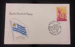 D)1977, URUGUAY, FIRST DAY COVER, ISSUE, HISPANITY DAY, FDC