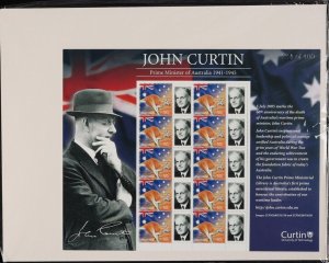 AUSTRALIA 2005 John Curtin Anniv $5 SES 50c Kangaroo & flag MNH ** 400 produced.