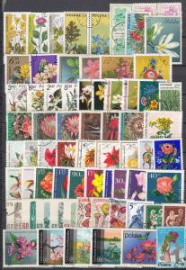 Flowers - 550+++ small stamp lot, FDS - (2243)