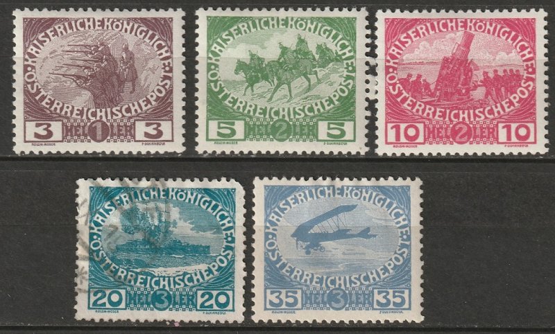 Austria 1915 Sc B3-7 set most MH