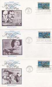 U.S. # 1684, Commercial Aviation, 7 Diff Fleetwood Cachets