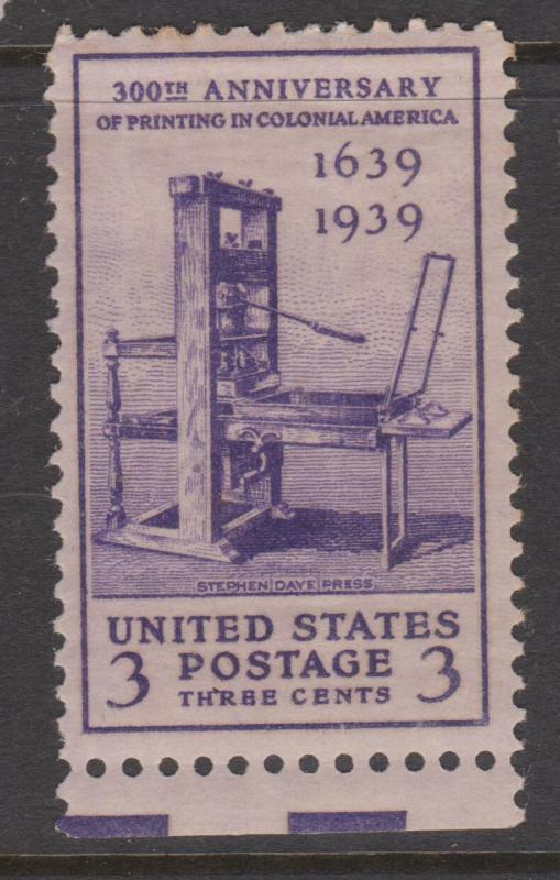 1939 Colonial Printing Sc#857 VF MH