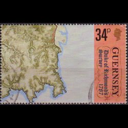 GUERNSEY 1987 - Scott# 347d Survey Map 34p Used