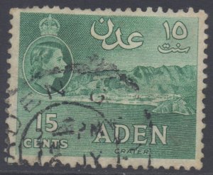 Aden Scott 50 - SG53, 1953 Elizabeth II 15c used