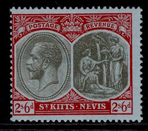 ST KITTS-NEVIS GV SG33, 2s 6d grey & red/blue, LH MINT.