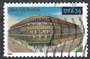 United States #3510 34¢ Legendary Baseball Fields - Ebbets Field (2001). MNH