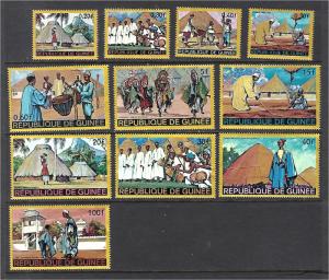 Guinea set   Scott # 493-503 Mint Never Hinged