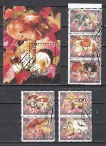 Kalmykia, 2001 Russian Local. Mushrooms set & S/sheet. Canceled, C.T.O. 