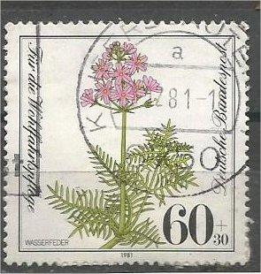 GERMANY, 1996, used 60pf+30pf, Water gillyflower Scott B591