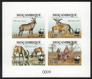 Mozambique WWF Roan Antelope De-Luxe Sheet Combo 2010 MNH SC#1930 MI#3658-3661