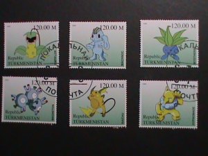 TURKMENISTAN -2000 LOVELY FAMPOUS POKEMON CTO FANCY POSTAL CANCEL VERY FINE