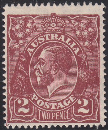 Australia 1926-30 MH Sc #70a 2p George V red brown Die I Variety