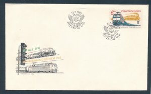 D470237 Czechoslovakia FDC Trains Locomotives Railroad