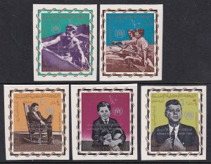 Yemen People's Democratic Republic MI 381-385B John F Kennedy Imperfs MNH VF