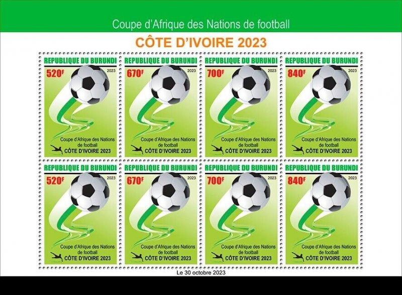 2023/11- BURUNDI  - FOOTBALL CAN 2023              8V   MNH ** T