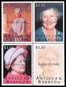 Barbuda 1997, Queen mother 4v [+] or [:::], MNH