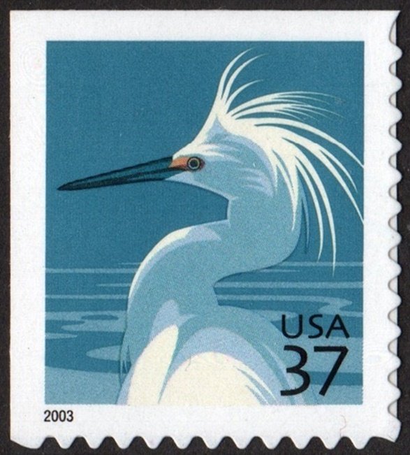 SC#3830 37¢ Snowy Egret Booklet Single (2004) SA