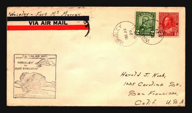 Canada 1929 FFC Wrigley to Ft McMurray - Z17436