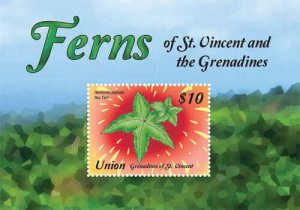 UNION ISLAND 2015 - FLOWERS & FERNS OF ST. VINCENT - STAMP SOUVENIR SHEET - MNH