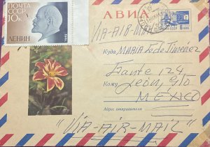 C) 1966. RUSSIA. PLANE. MECHANICAL POSTAGE. CHARACTER. FLOWER. XF