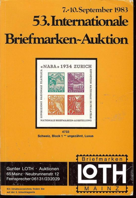 53. Loth-Briefmarken-Auktion: Internationale Briefmarkena...