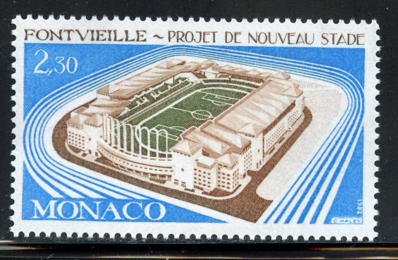 Monaco 1334 MNH, Fontvielle Stadium Issue from 1982.