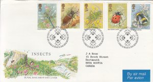 Great Britain 1985 FDC Sc #1098-#1102 Insects