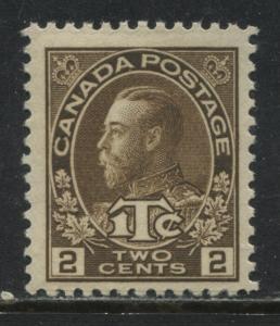Canada KGV 1916 2+1 cents brown Admiral War Tax unmounted mint NH